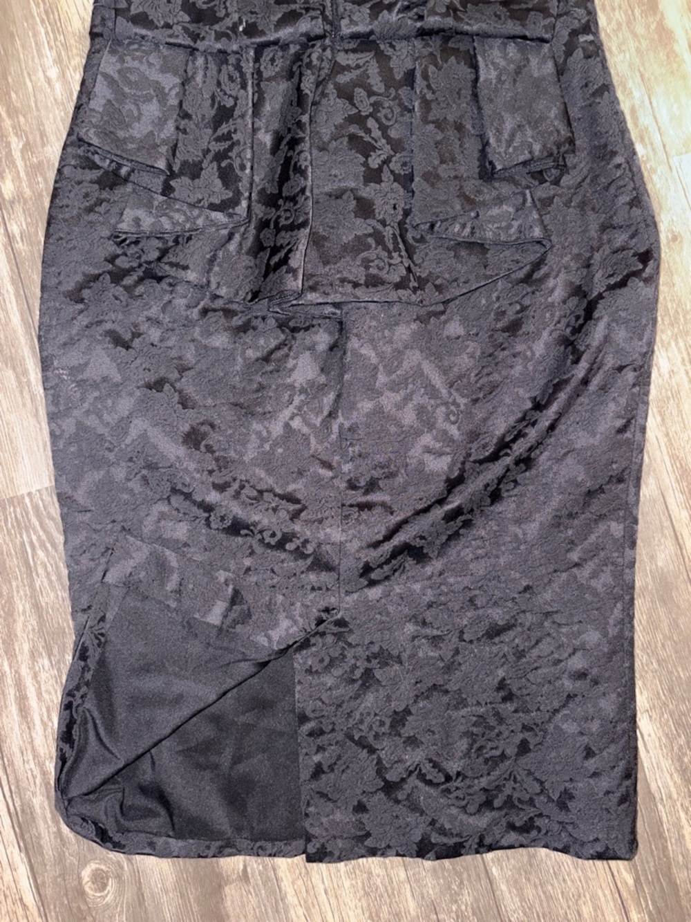 NTW Designer Zac Posen jacquard black cocktail dress blouson top peplum back 8 - Picture 8 of 9